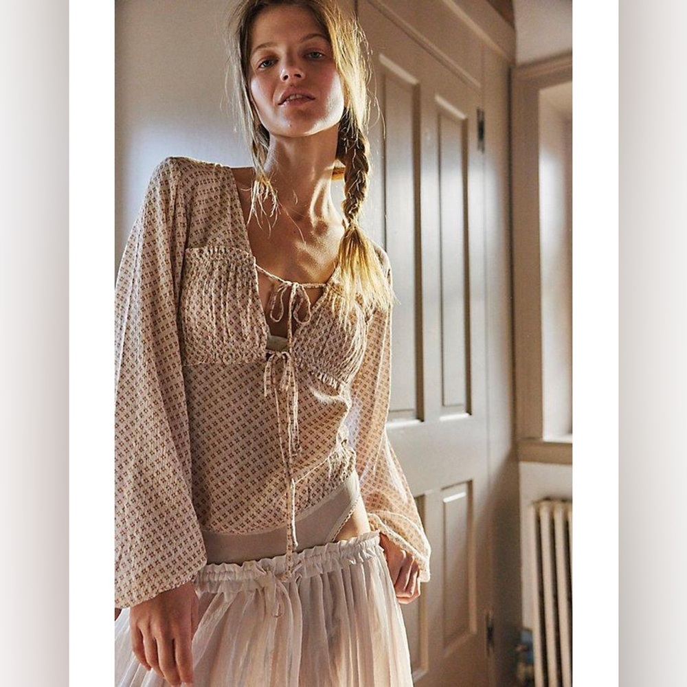 Free People NWT Sunny Meadow Ditsy Floral Bodysuit Size Large